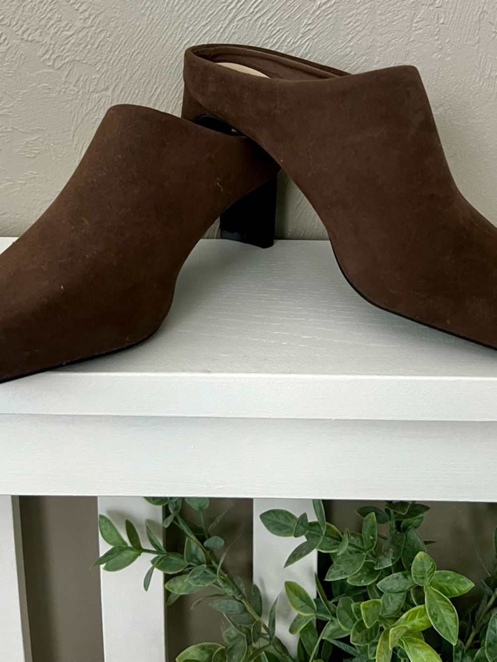 Women's Andiamo Brown Suede Block Heel Mules